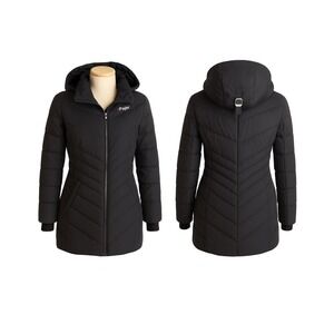 Pajar Sz. S/P Queens Quilted Down Parka Hooded Black EUC Warm MSRP $749